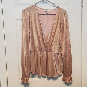Chenault  metallic RoseGold color blouse   size large